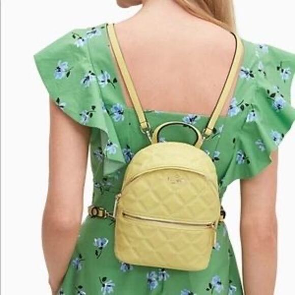 Kate Spade Natalia Mini Convertible Backpack Frosty Lime Leather EUC main image 10